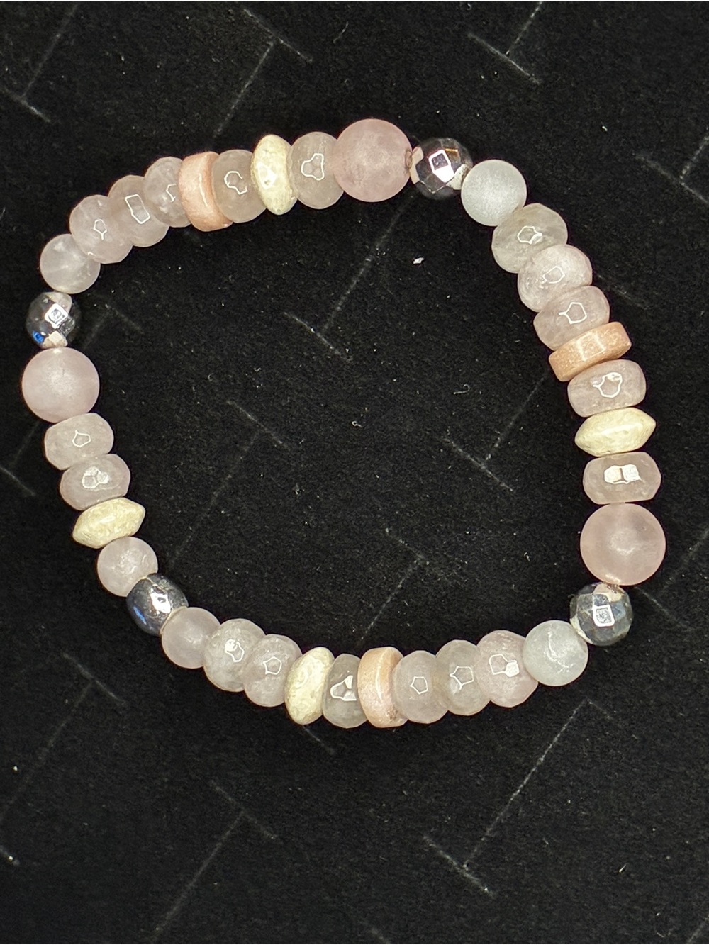 Silpada Rose Quartz Beaded Stretch Bracelet - Pink, NEW